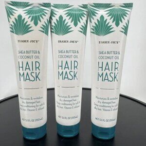 Trader Joe's Hair Mask Shea Butter & Coconut Oil 5.1oz Bundle 3 Pack NEW NWT
